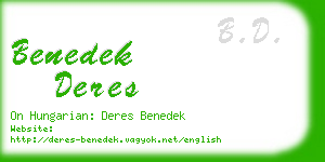 benedek deres business card